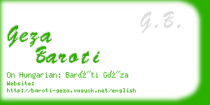geza baroti business card